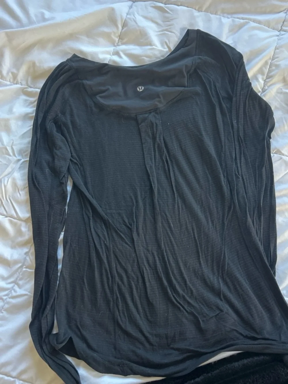 lululemon athletica Black Long-Sleeve Scoop Neck Top